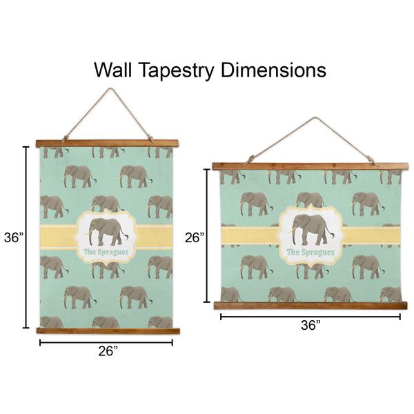 Elephant Wall Hanging Tapestries - Parent/Sizing