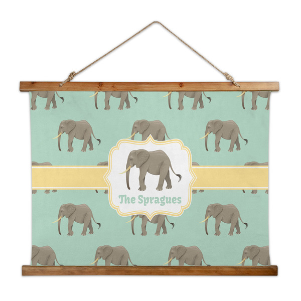 Custom Elephant Wall Hanging Tapestry - Wide (Personalized)