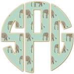 Elephant Monogram Decal - Custom Sizes (Personalized)