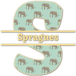 Elephant Name & Initial Decal - Up to 12"x12" (Personalized)