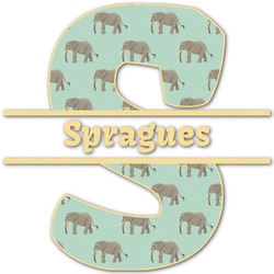 Elephant Name & Initial Decal - Custom Sized (Personalized)