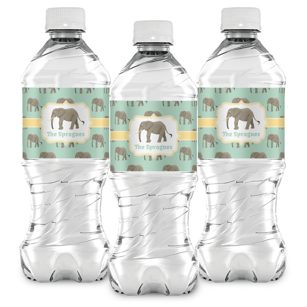 Elephant Water Bottle Labels - Front View
