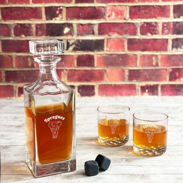 Elephant Whiskey Decanters - 30oz Square - LIFESTYLE