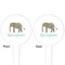 Elephant White Plastic 4" Food Pick - Round - Double Sided - Front & Back
