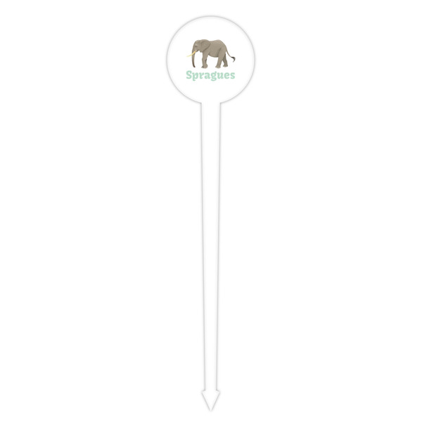 Elephant White Plastic 4" Food Pick - Round - Single Pick