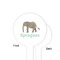 Elephant White Plastic 4" Food Pick - Round - Single Sided - Front & Back