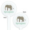 Elephant White Plastic 5.5" Stir Stick - Double Sided - Round - Front & Back