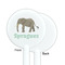 Elephant White Plastic 5.5" Stir Stick - Single Sided - Round - Front & Back