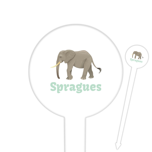 Custom Elephant Round Plastic Food Picks (Personalized)