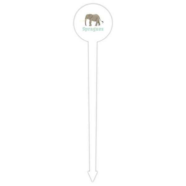 Elephant White Plastic 6" Food Pick - Round - Single Pick