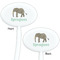 Elephant White Plastic 7" Stir Stick - Double Sided - Oval - Front & Back