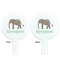 Elephant White Plastic 7" Stir Stick - Double Sided - Round - Front & Back