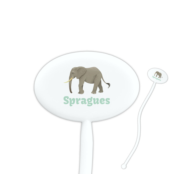 Custom Elephant Oval Plastic Stir Sticks (Personalized)