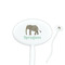 Elephant White Plastic 7" Stir Stick - Oval - Closeup