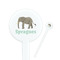 Elephant White Plastic 7" Stir Stick - Round - Closeup