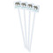 Elephant White Plastic Stir Stick - Double Sided - Square - Front