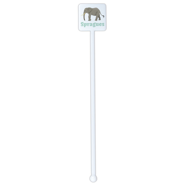 Elephant White Plastic Stir Stick - Double Sided - Square - Single Stick