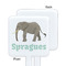 Elephant White Plastic Stir Stick - Single Sided - Square - Approval