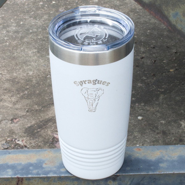 Elephant White Polar Camel Tumbler - 20oz - Angled