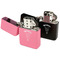 Elephant Windproof Lighters - Black & Pink - Open
