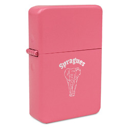 Elephant Windproof Lighter - Pink - Single Sided (Personalized)