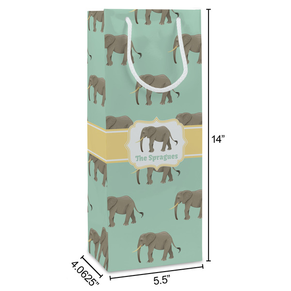 Elephant Wine Gift Bag - Dimensions