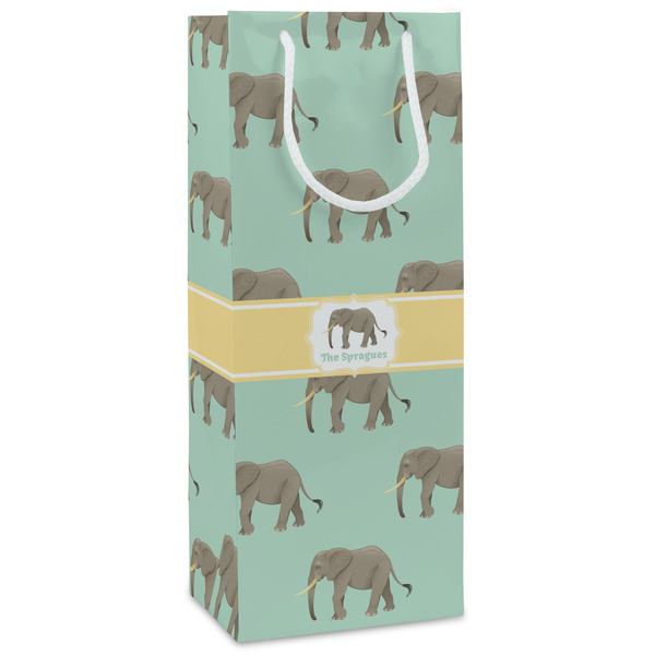 Custom Elephant Wine Gift Bags - Matte (Personalized)
