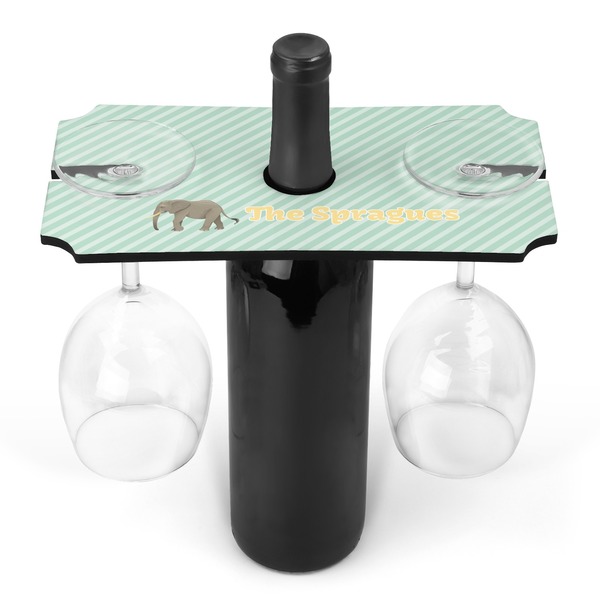 Custom Elephant Wine Bottle & Glass Holder (Personalized)