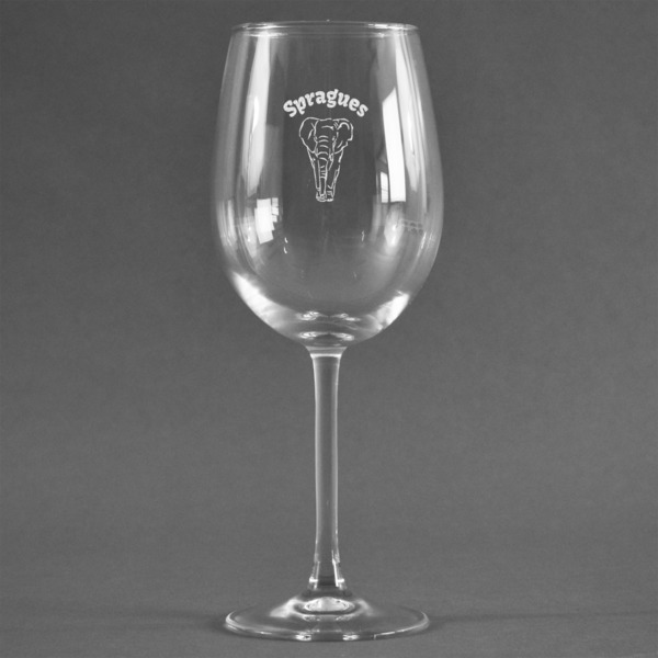 Custom Elephant Wine Glass (Single) (Personalized)