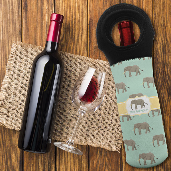 Elephant Wine Tote Bag - FLATLAY