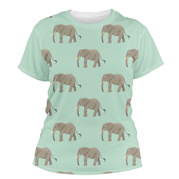 Custom Elephant Women's Crew T-Shirt - 2X Large
