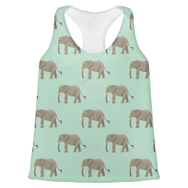 Custom Elephant Womens Racerback Tank Top - X Large