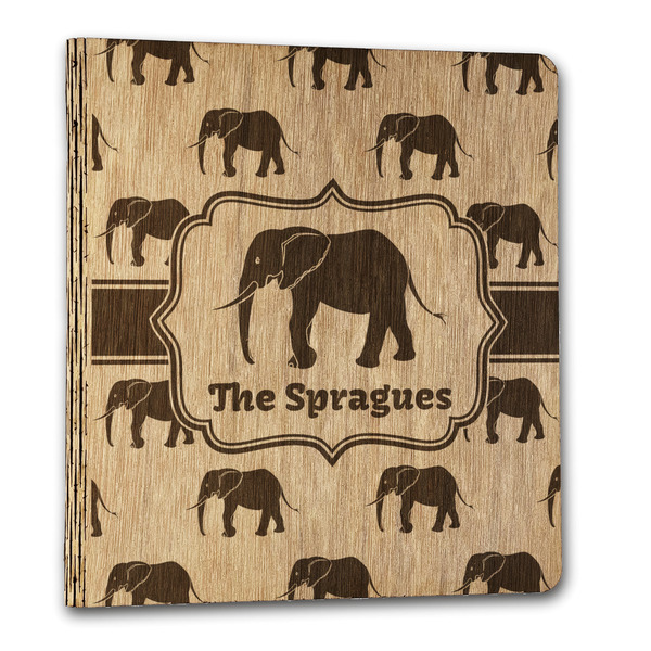 Custom Elephant Wood 3-Ring Binder - 1" Letter Size (Personalized)