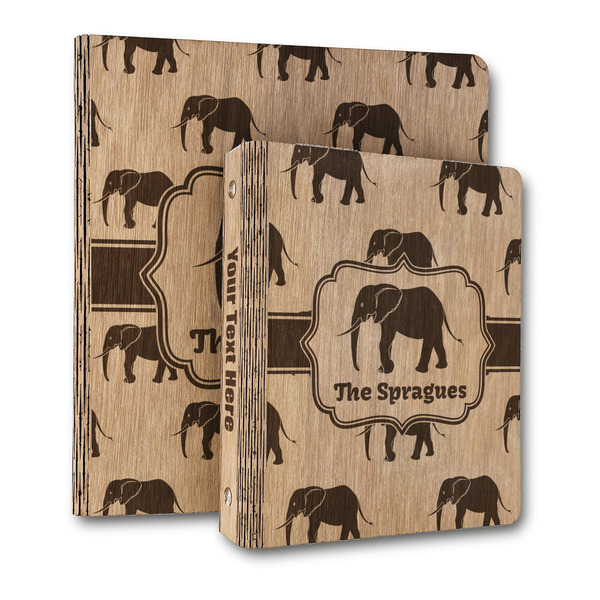 Custom Elephant Wood 3-Ring Binder (Personalized)