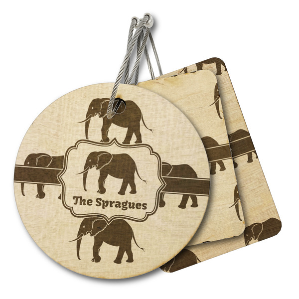 Custom Elephant Wood Luggage Tag (Personalized)