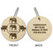 Elephant Wood Luggage Tags - Round - Approval