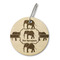 Elephant Wood Luggage Tags - Round - Front/Main