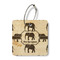 Elephant Wood Luggage Tags - Square - Front/Main