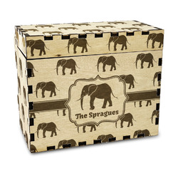 Elephant Wood Recipe Box - Laser Engraved (Personalized)