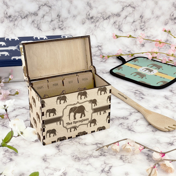 Elephant Wood Recipe Boxes - Lifestyle