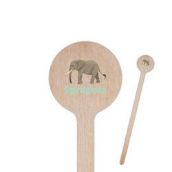 Elephant 7.5" Round Wooden Stir Sticks - Single Sided (Personalized)