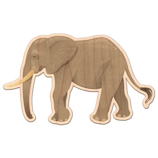 Custom Elephant Genuine Maple or Cherry Wood Sticker
