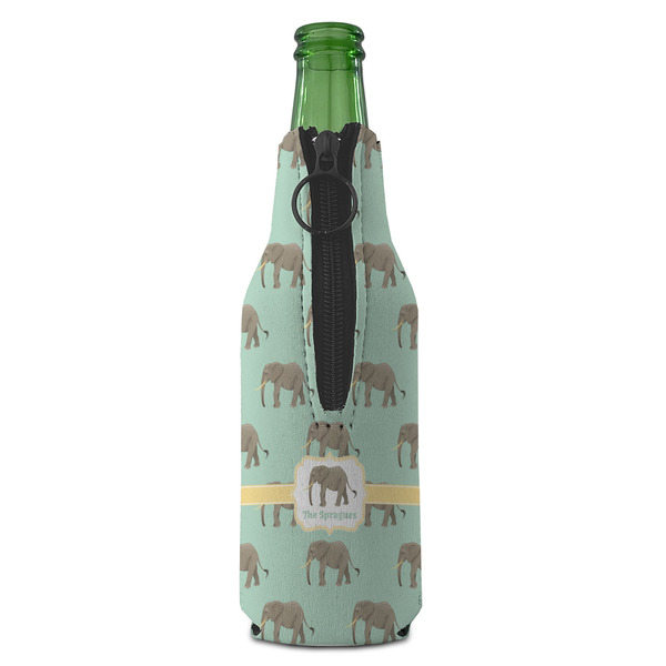 Elephant Zipper Bottle Cooler - BACK (bottle)