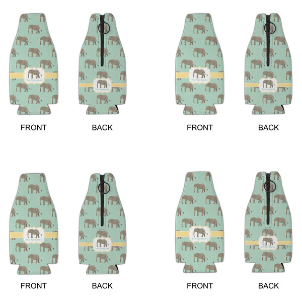 Elephant Zipper Bottle Cooler - Set of 4 - APPROVAL