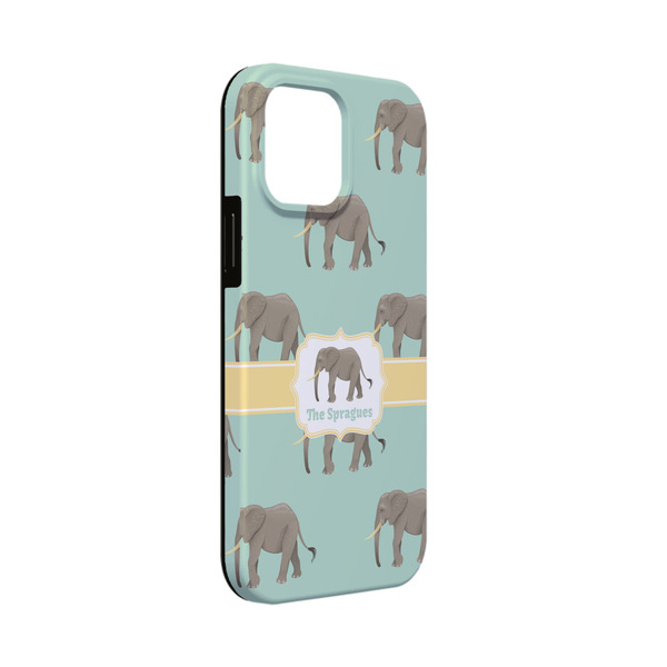 Custom Elephant iPhone Case - Rubber Lined - iPhone 13 Mini (Personalized)
