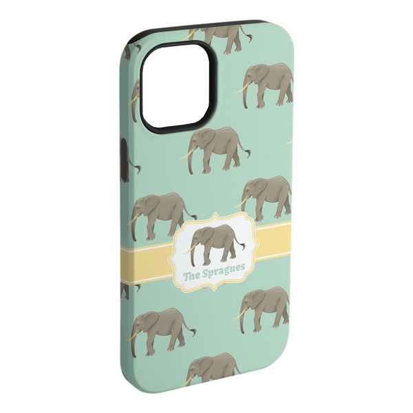Custom Elephant iPhone Case - Rubber Lined (Personalized)