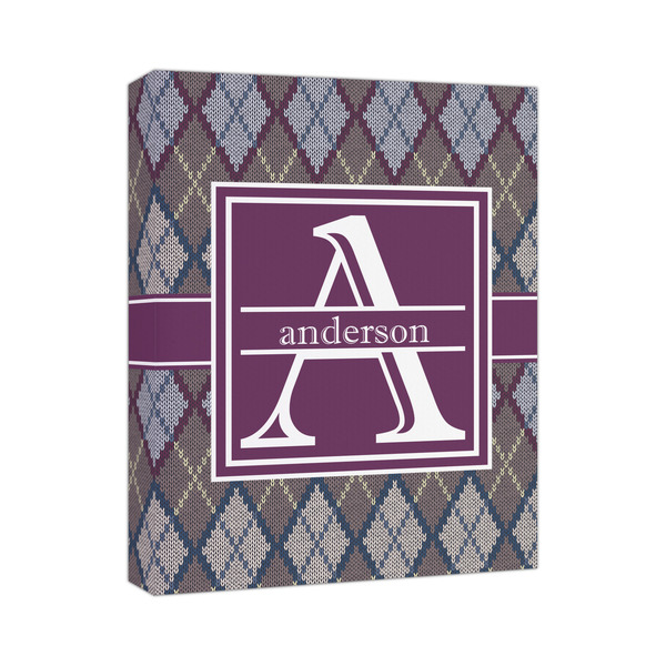 Custom Knit Argyle Canvas Print (Personalized)