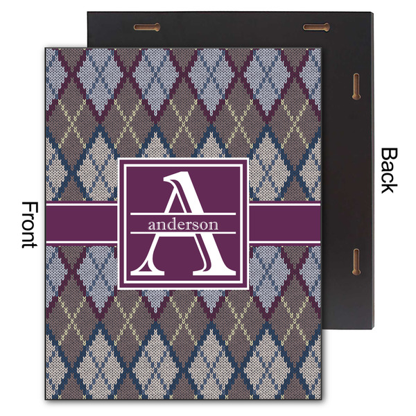 Knit Argyle 11x14 Wood Print - Front & Back View