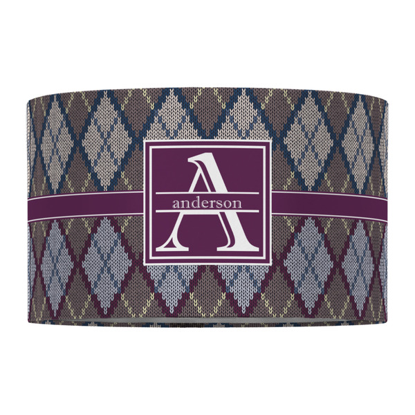 Knit Argyle 12" Drum Lampshade - FRONT (Fabric)