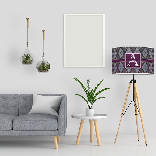 Knit Argyle 12" Drum Lampshade - LIFESTYLE